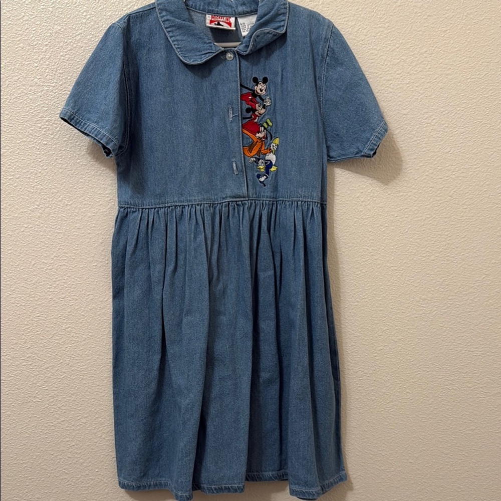 Disney Blue Buttoned Embellished Sundress